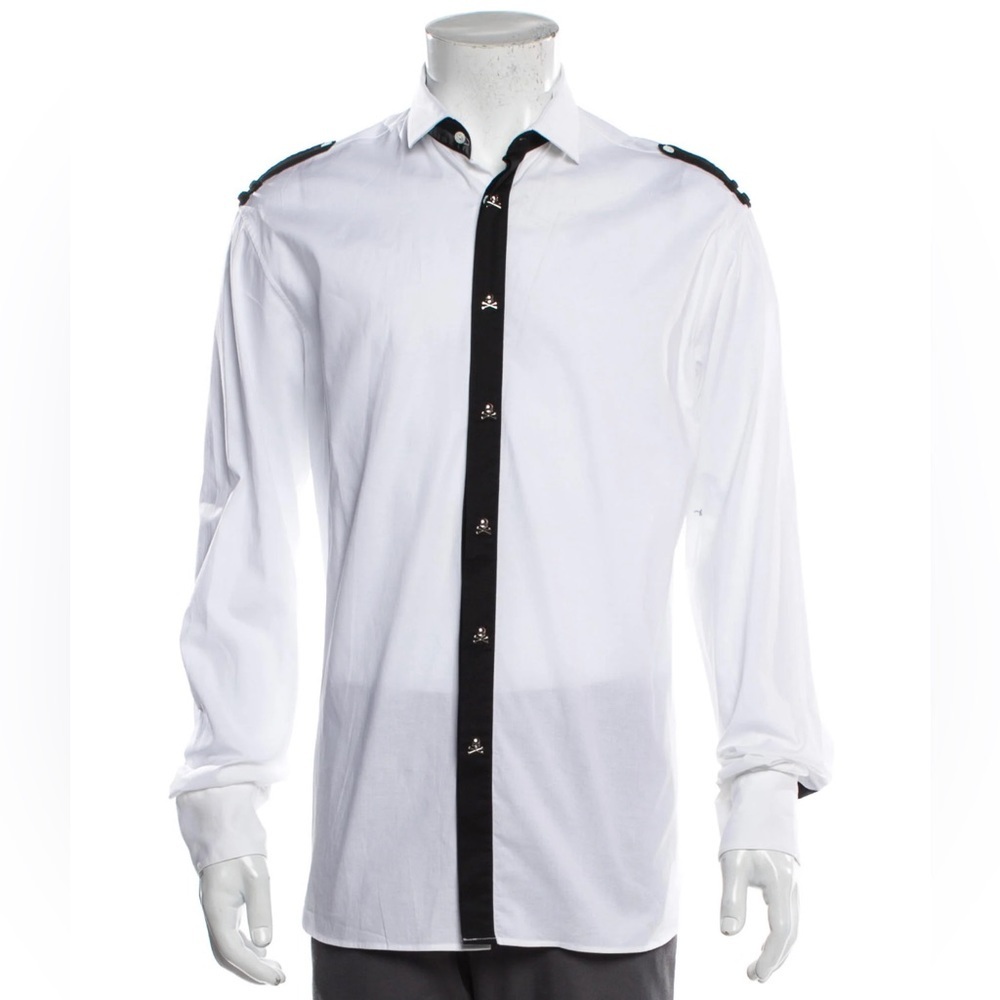 PHILIPP PLEIN
Colorblock Pattern Long Sleeve Dress Shirt
Size: L